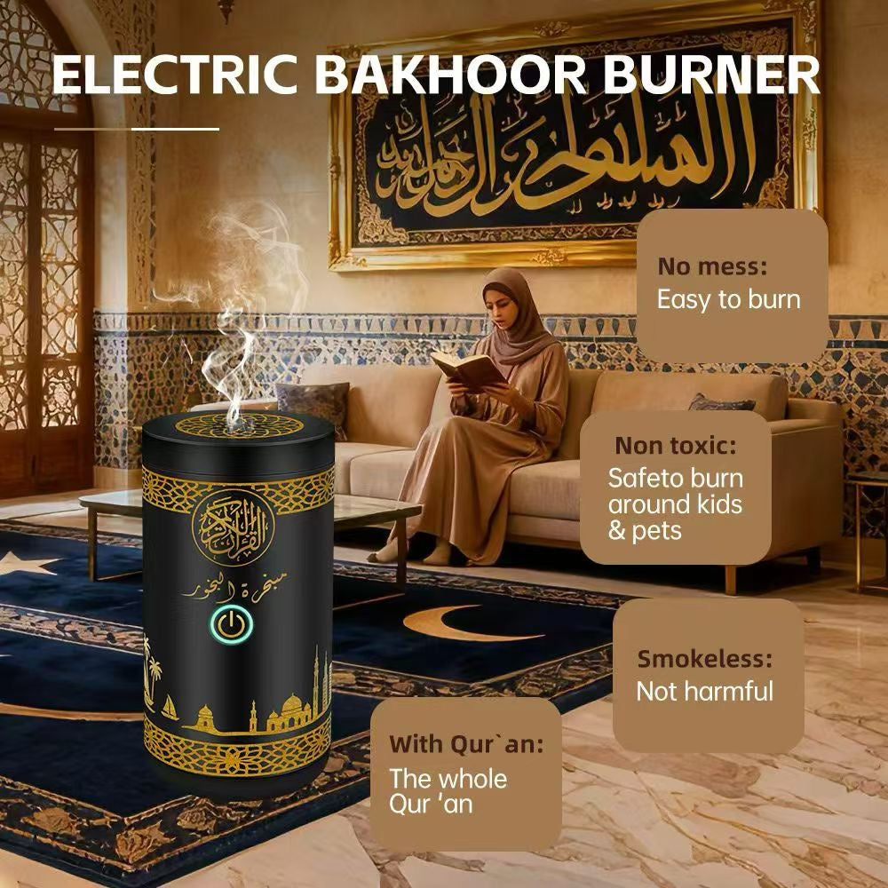 Brûleur d’encens électrique Oud avec haut-parleur, Coran complet SQ